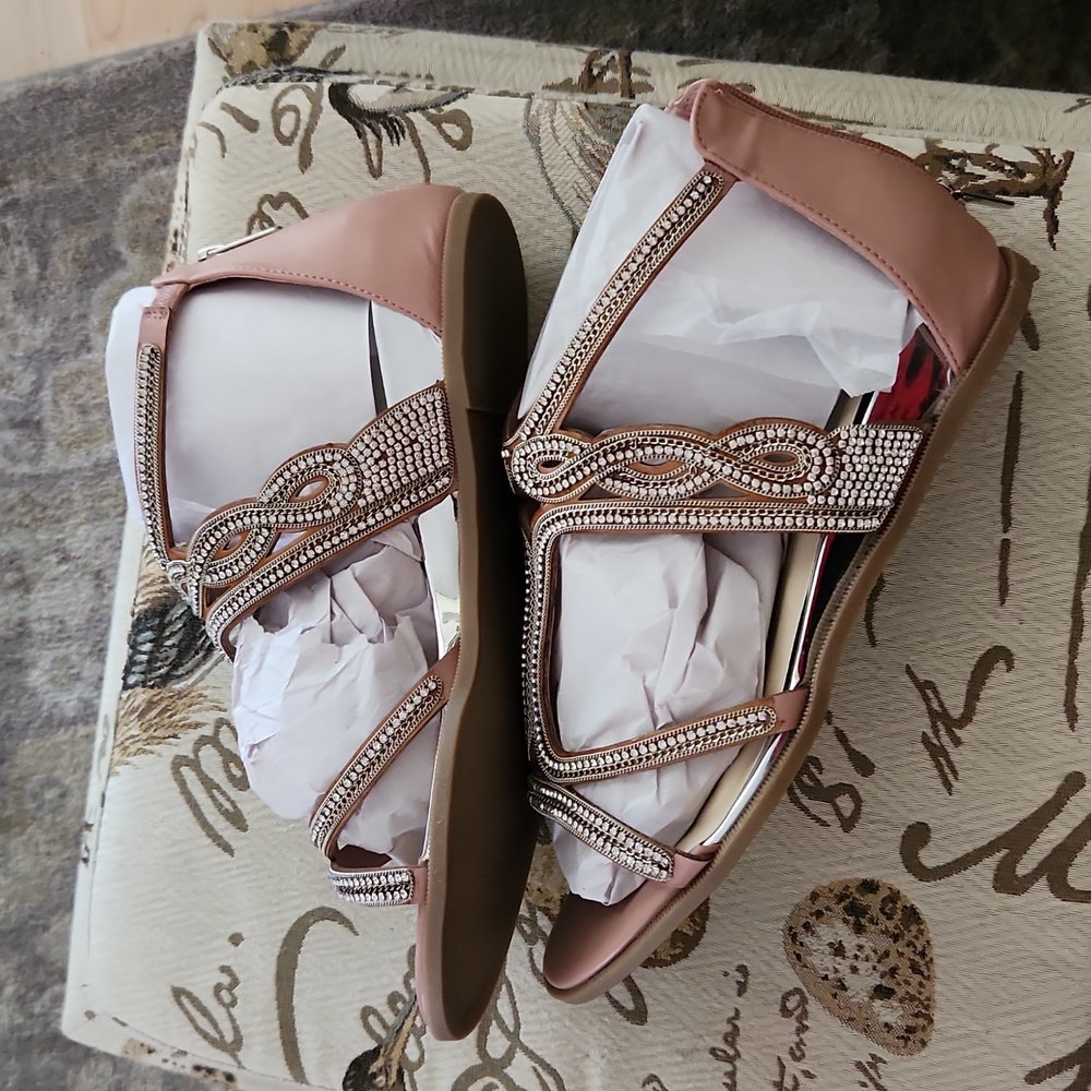 Plus Size Cloudwalker Wide Width Rinestone Sandals - image 6